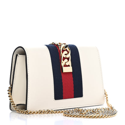 Gucci Calfskin Super Mini Sylvie Chain Shoulder Bag White 3 of 9