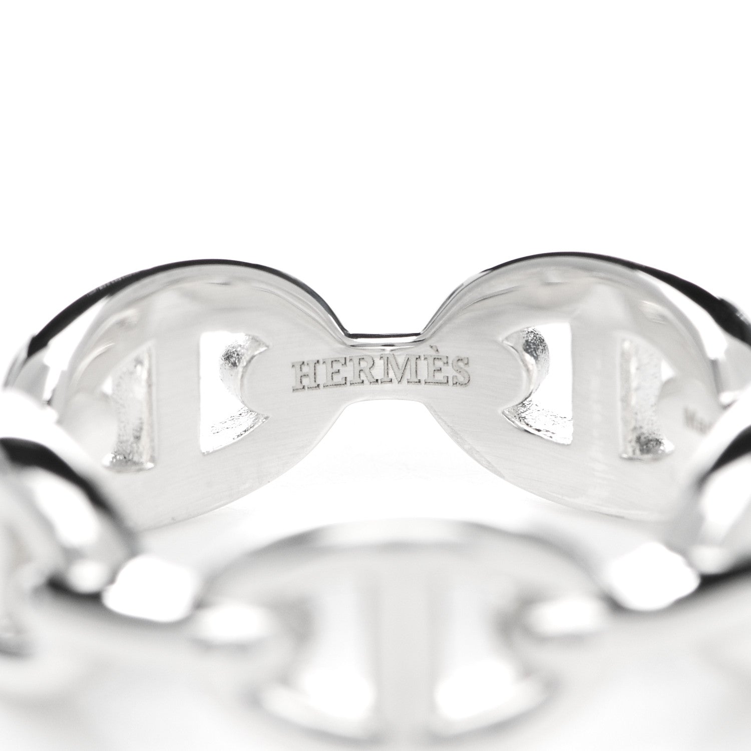 Hermes Sterling Silver PM Chaine d'Ancre Enchainee Band Ring 55 7.25 4 of 7