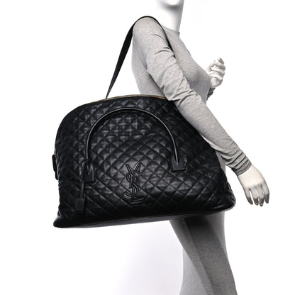 Saint Laurent Calfskin Quilted ES Giant Travel Bag Black 2 of 11
