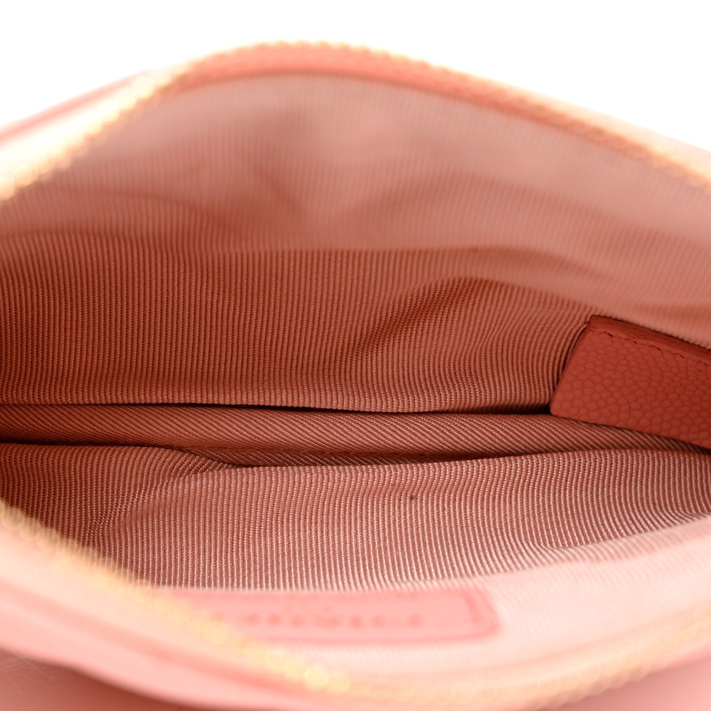 Flat Caviar Chevron Quilted Small Cosmetic Case Pink