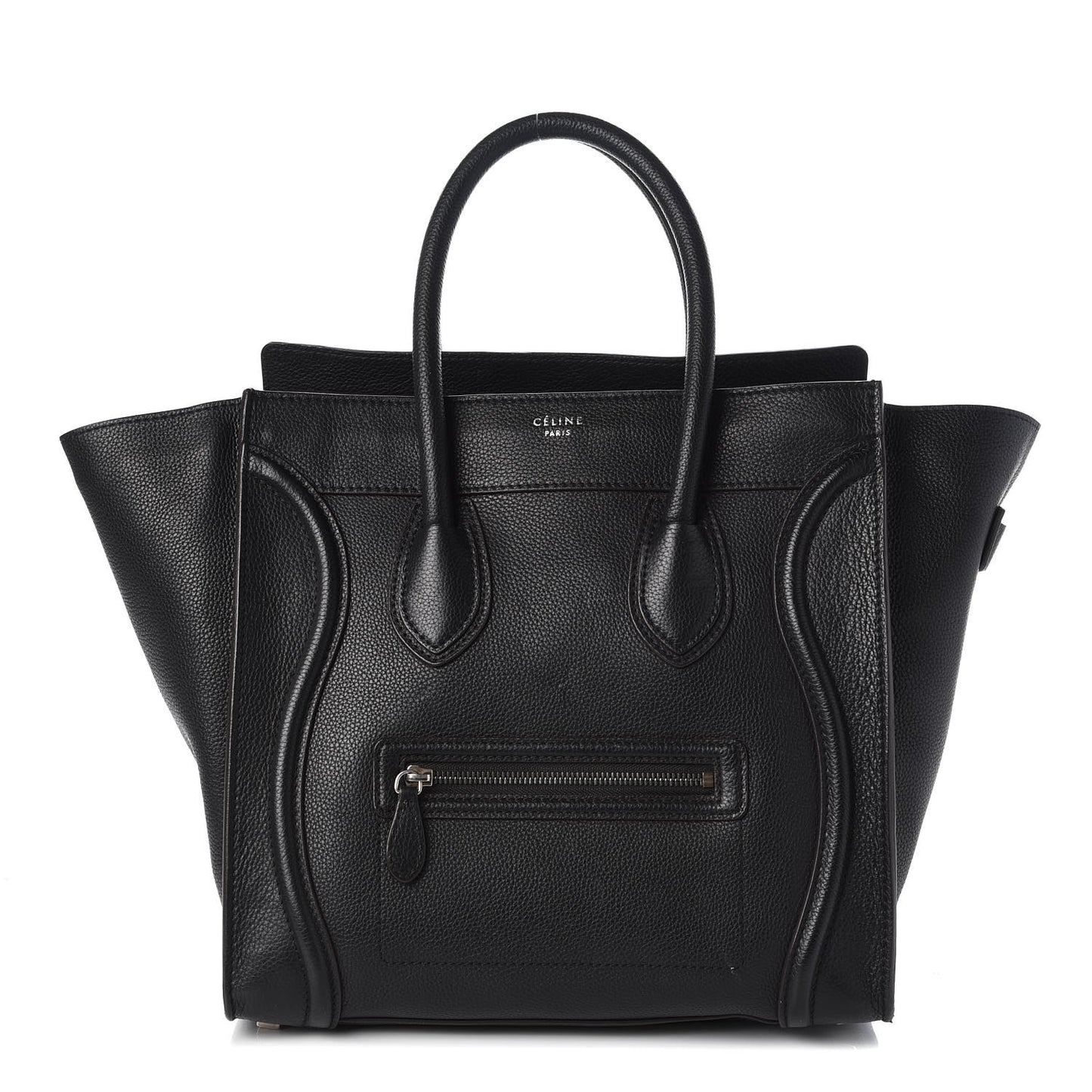 Drummed Calfskin Mini Luggage Black