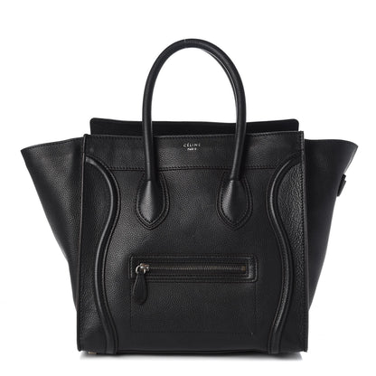 Celine Drummed Calfskin Mini Luggage Black 1 of 14