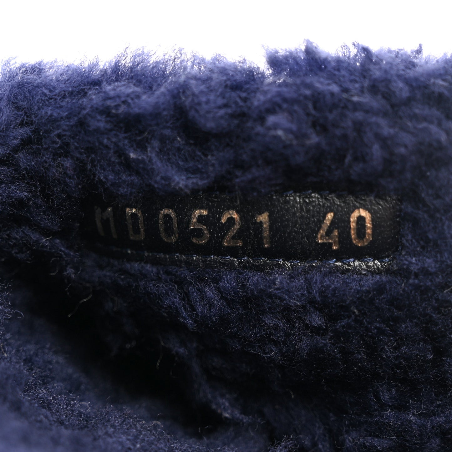 Shearling Canvas Embroidered Dway 10mm Slide Sandals 40 Deep Blue Natural