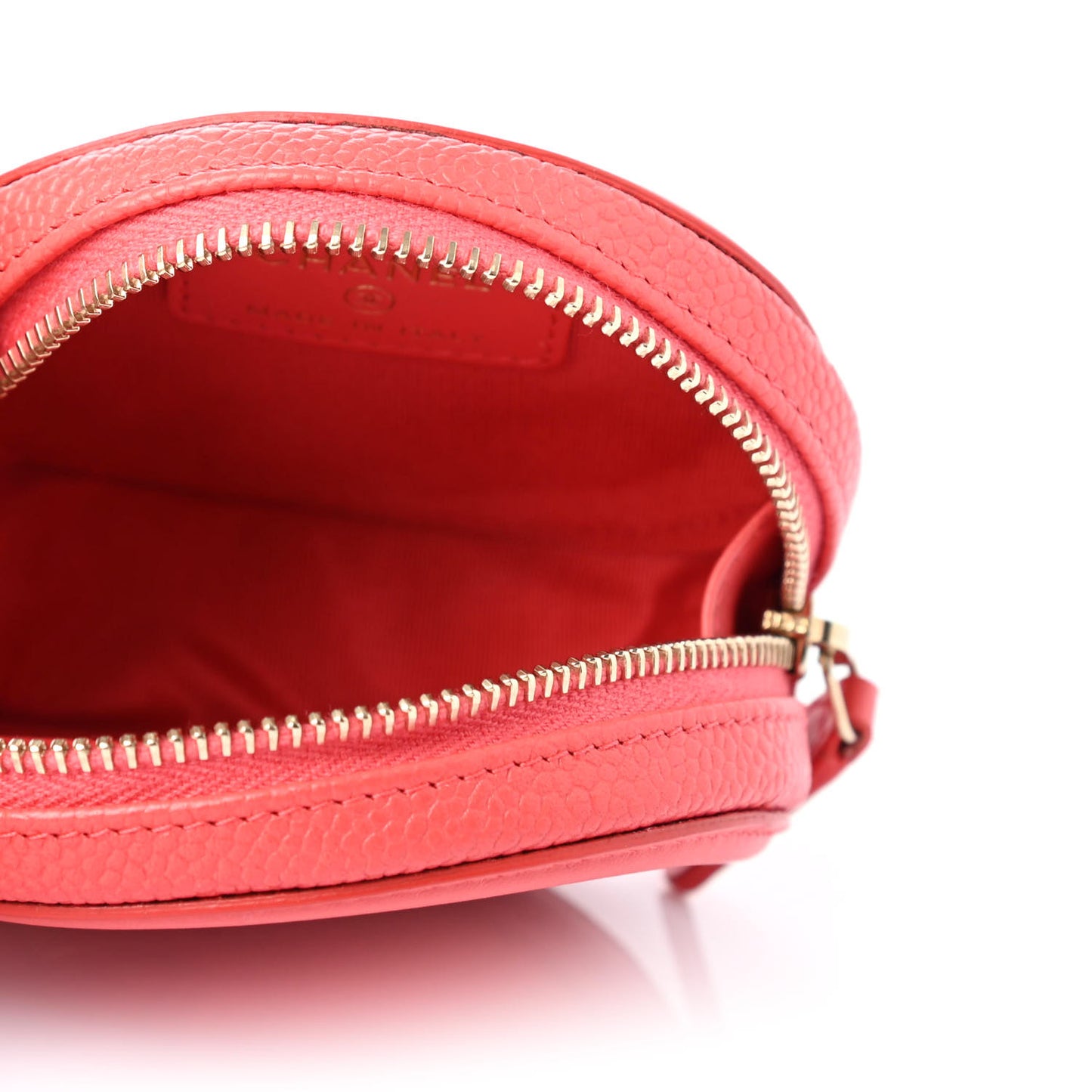 Caviar Quilted Filigree Zip Around Classic Coin Purse Red