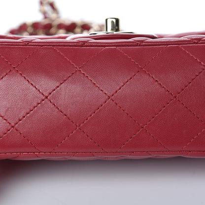 Chanel Lambskin Quilted Mini Rectangular Flap Red 13 of 17