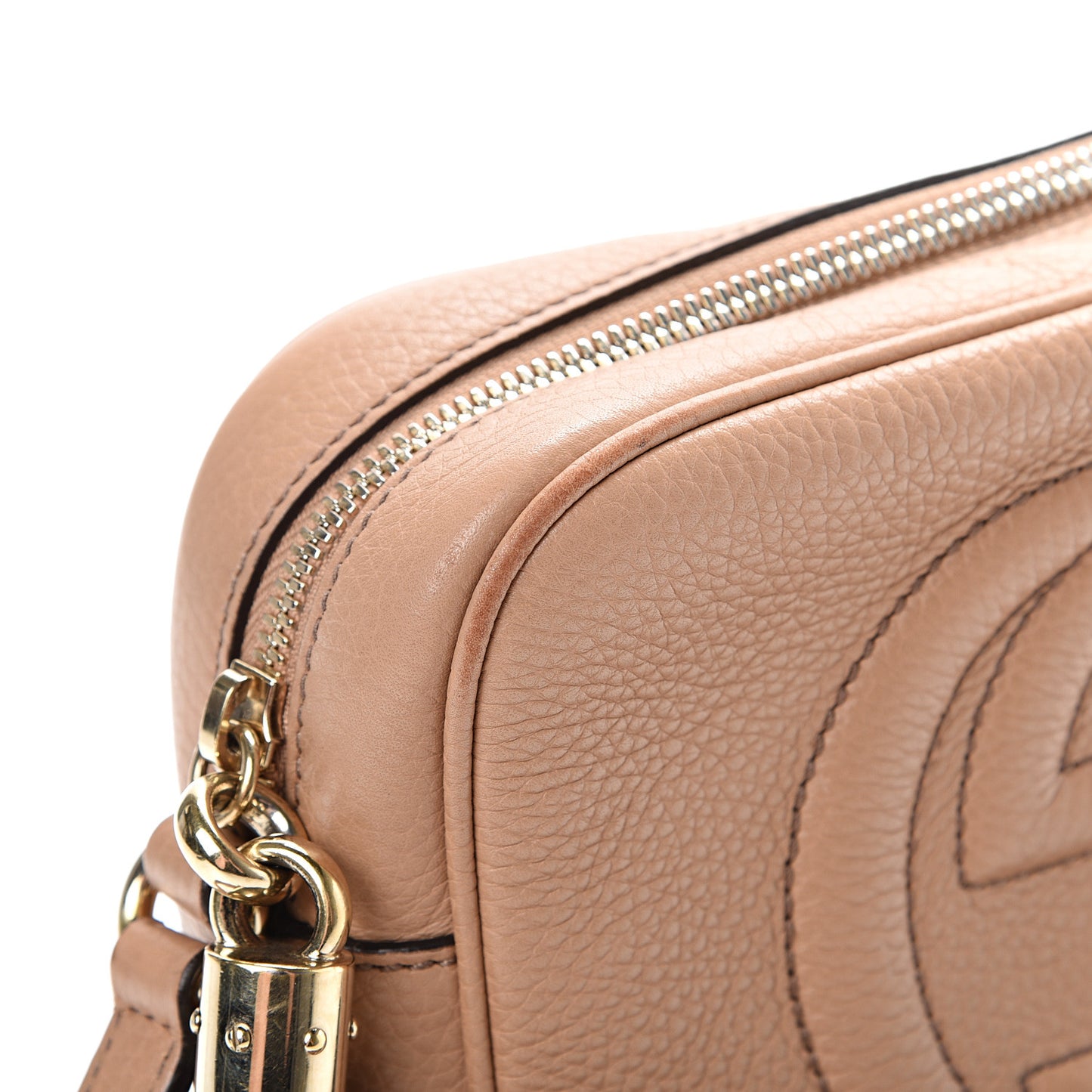 Pebbled Calfskin Small Soho Disco Bag Camelia