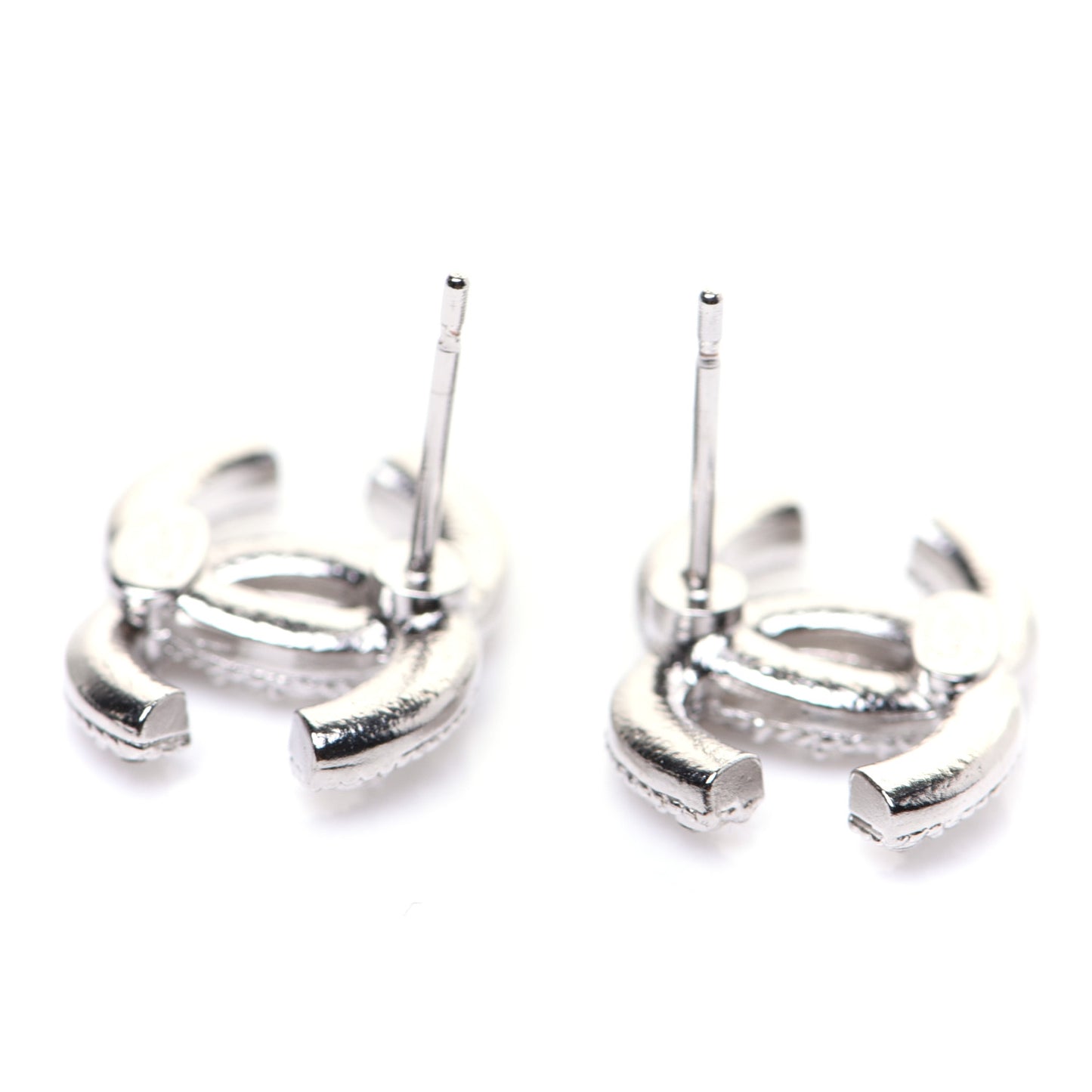 Crystal CC Earrings Silver