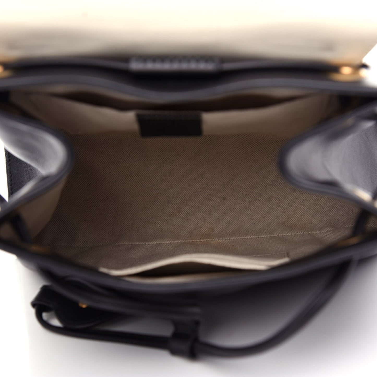 Calfskin Medium Malin Chain Backpack White Black Gold