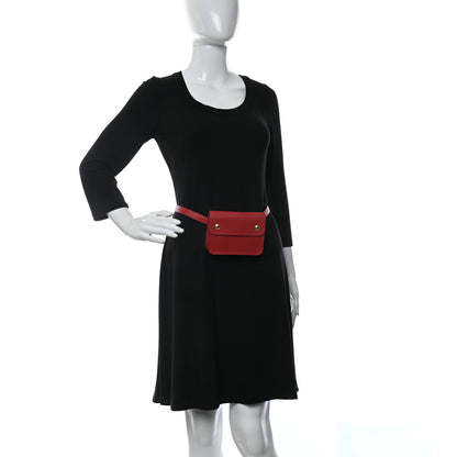 Hermes Taurillon Clemence Pochette Green Belt Bag Rouge Vif 2 of 9