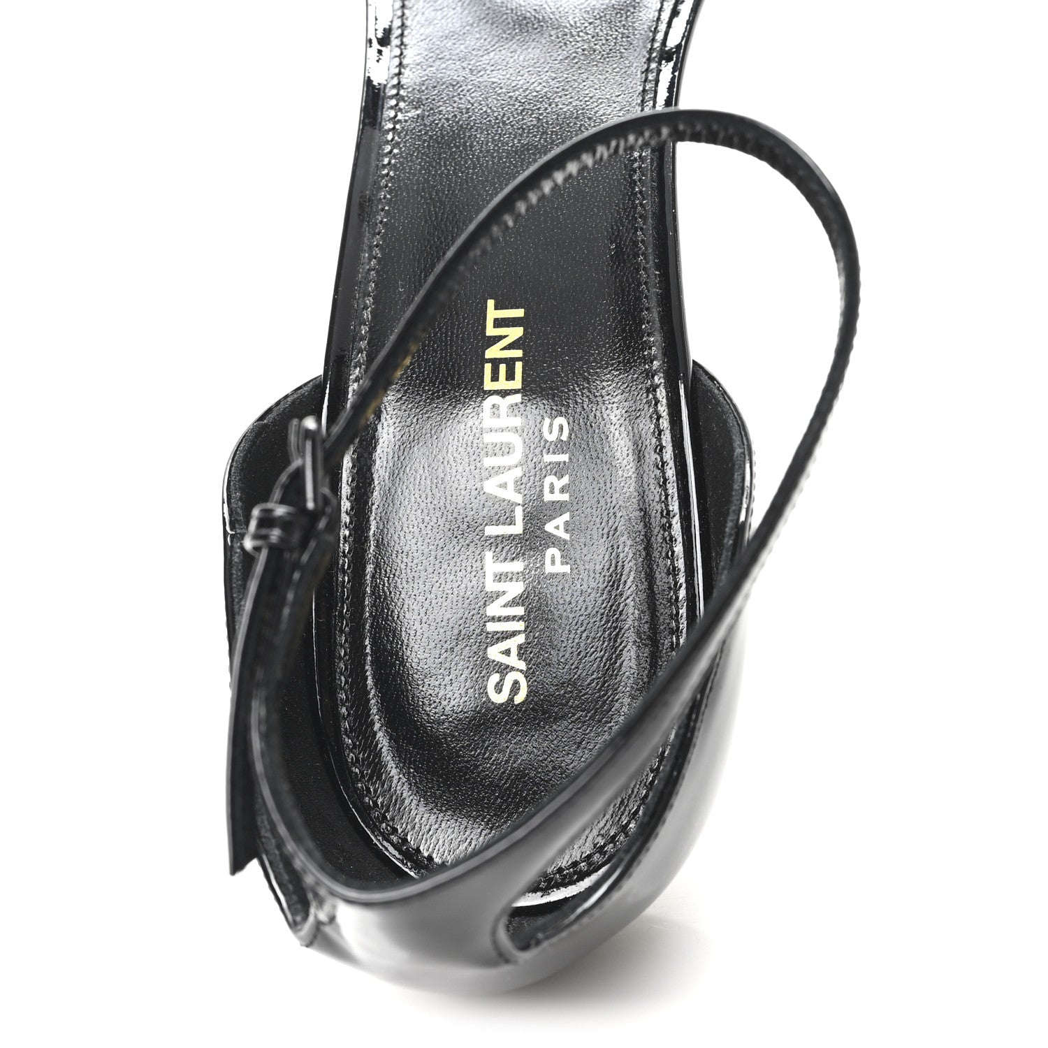 Saint Laurent Patent Calfskin Opyum 110 Sandals 41 Black Gold 8 of 9