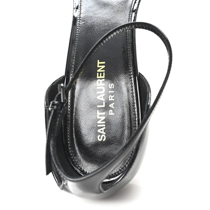 Saint Laurent Patent Calfskin Opyum 110 Sandals 41 Black Gold 8 of 9