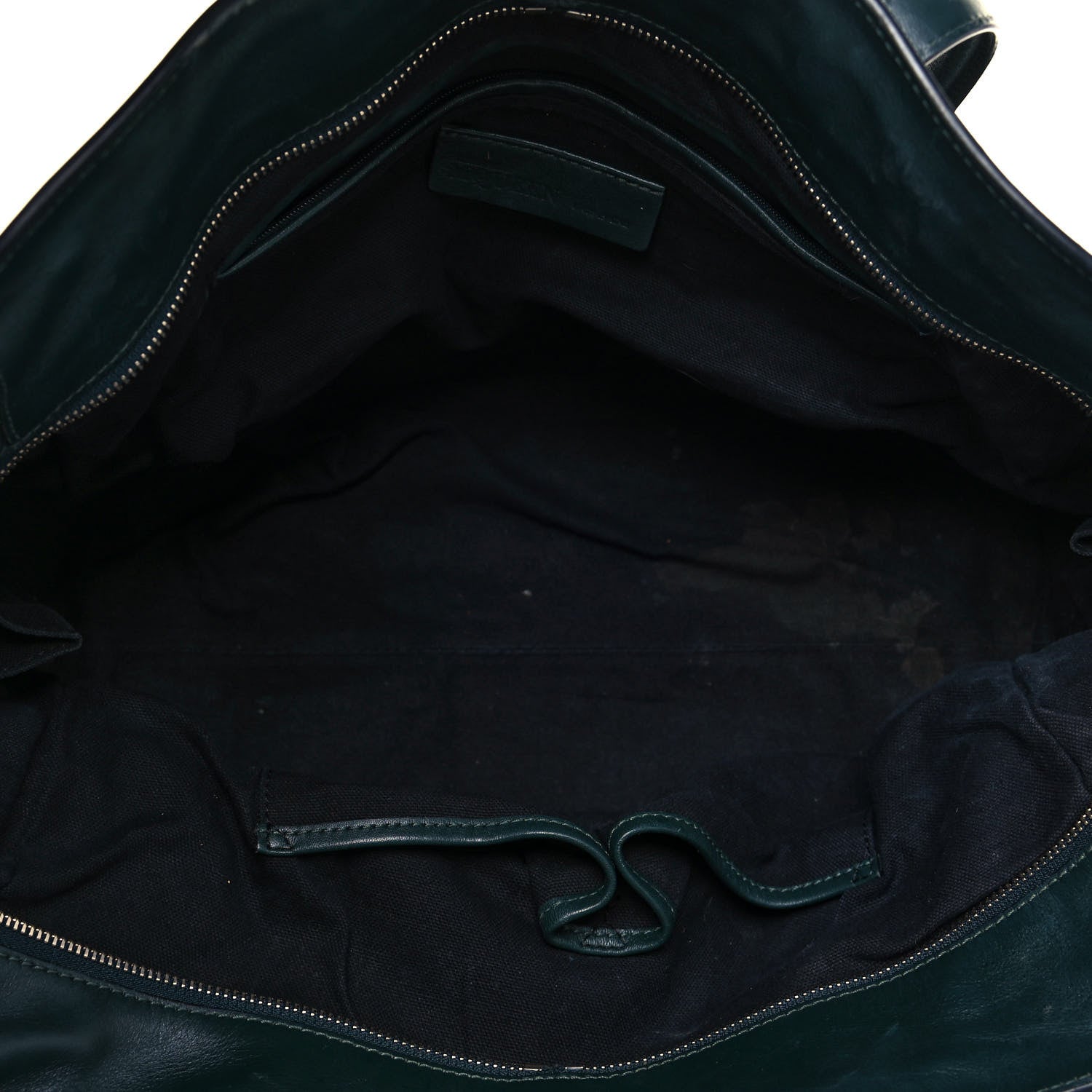 Alexander McQueen Pebbled Calfskin Large Skull Padlock Zip Around Tote Dark Green 5 of 28