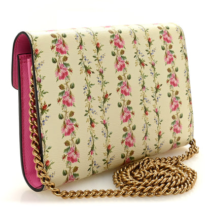 Gucci Calfskin Floral Print Mini Dionysus Chain Wallet Ivory Pink 3 of 10
