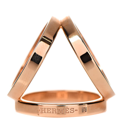 Hermes Permabrass Rose Gold Plated Trio Scarf Ring 1 of 7