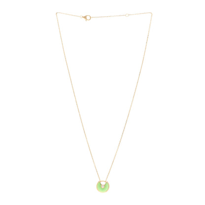 Cartier 18K Yellow Gold Diamond Chrysoprase XS Amulette de Cartier Pendant Necklace 3 of 4