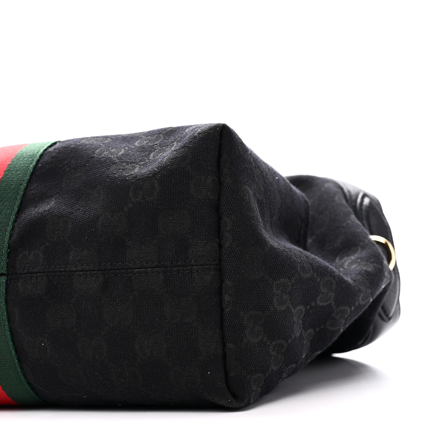Denim GG Monogram Web Small Giglio Tote Black
