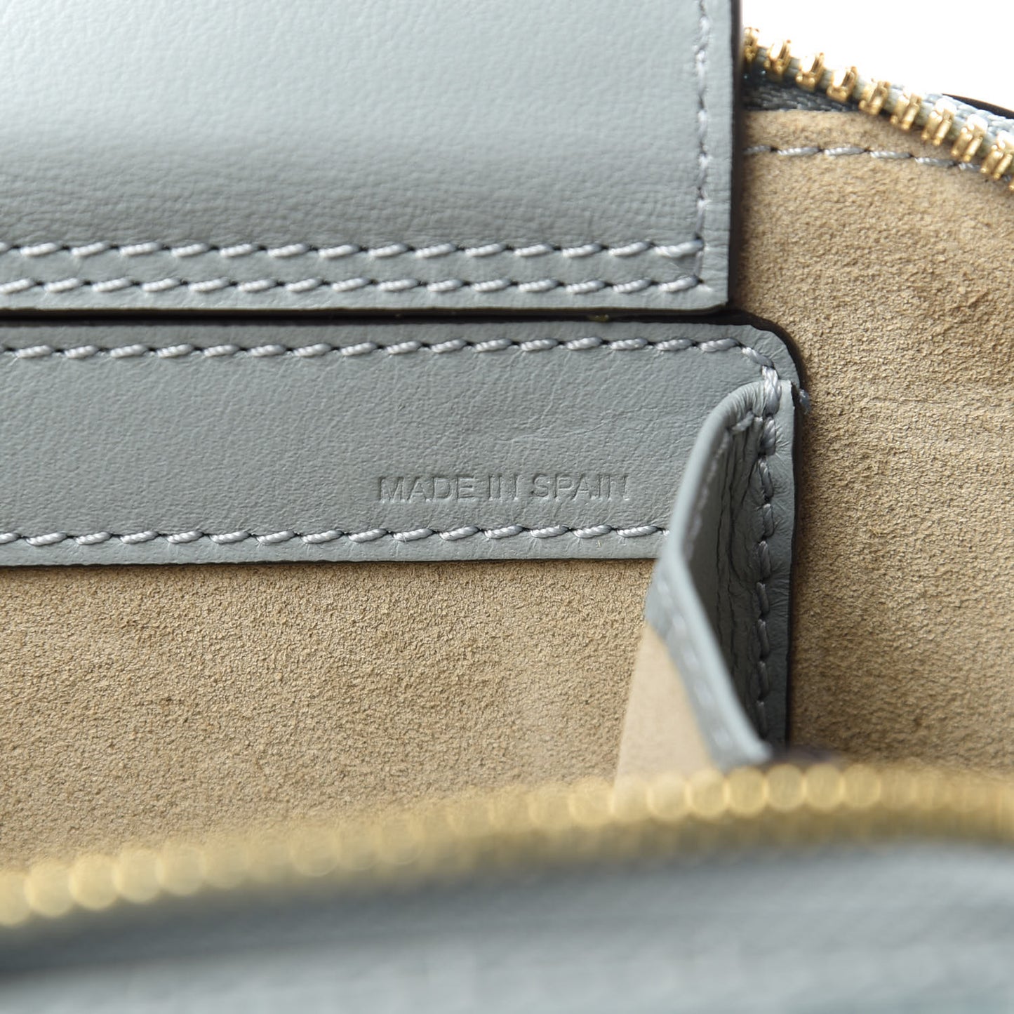 Calfskin Crocodile Embossed Mini C Vanity Bag Faded Blue