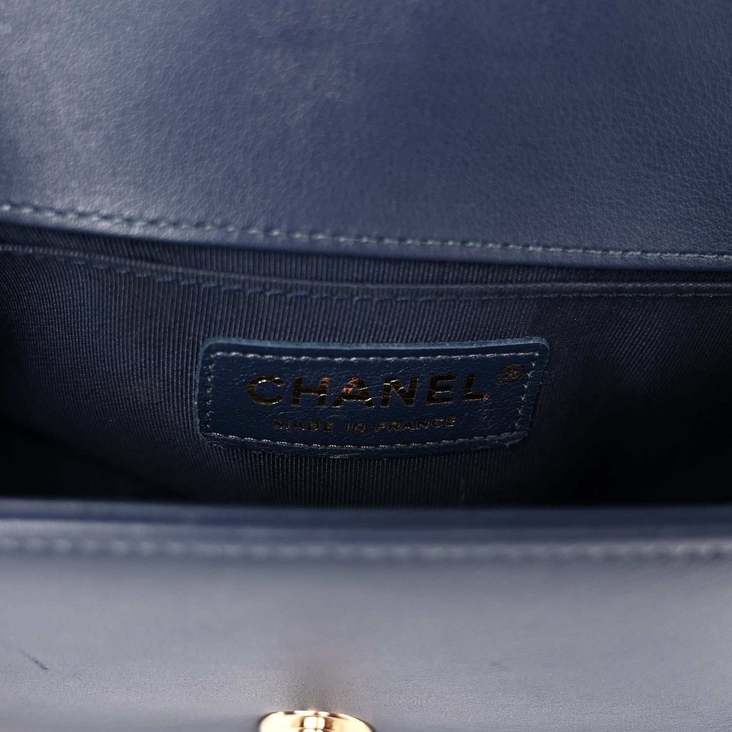 Chanel Calfskin Chevron Quilted Small Boy Flap Navy 6 of 10
