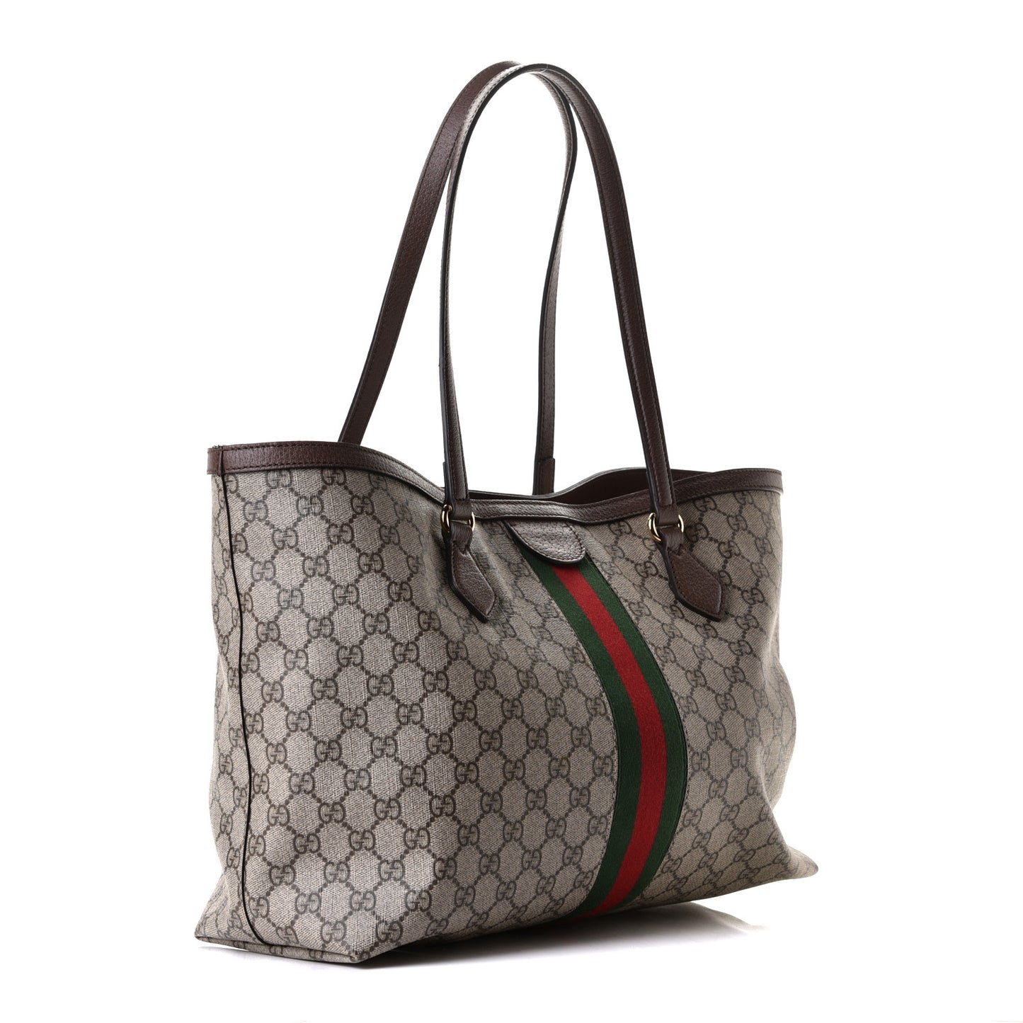GG Supreme Monogram Medium Ophidia Shopping Tote Brown