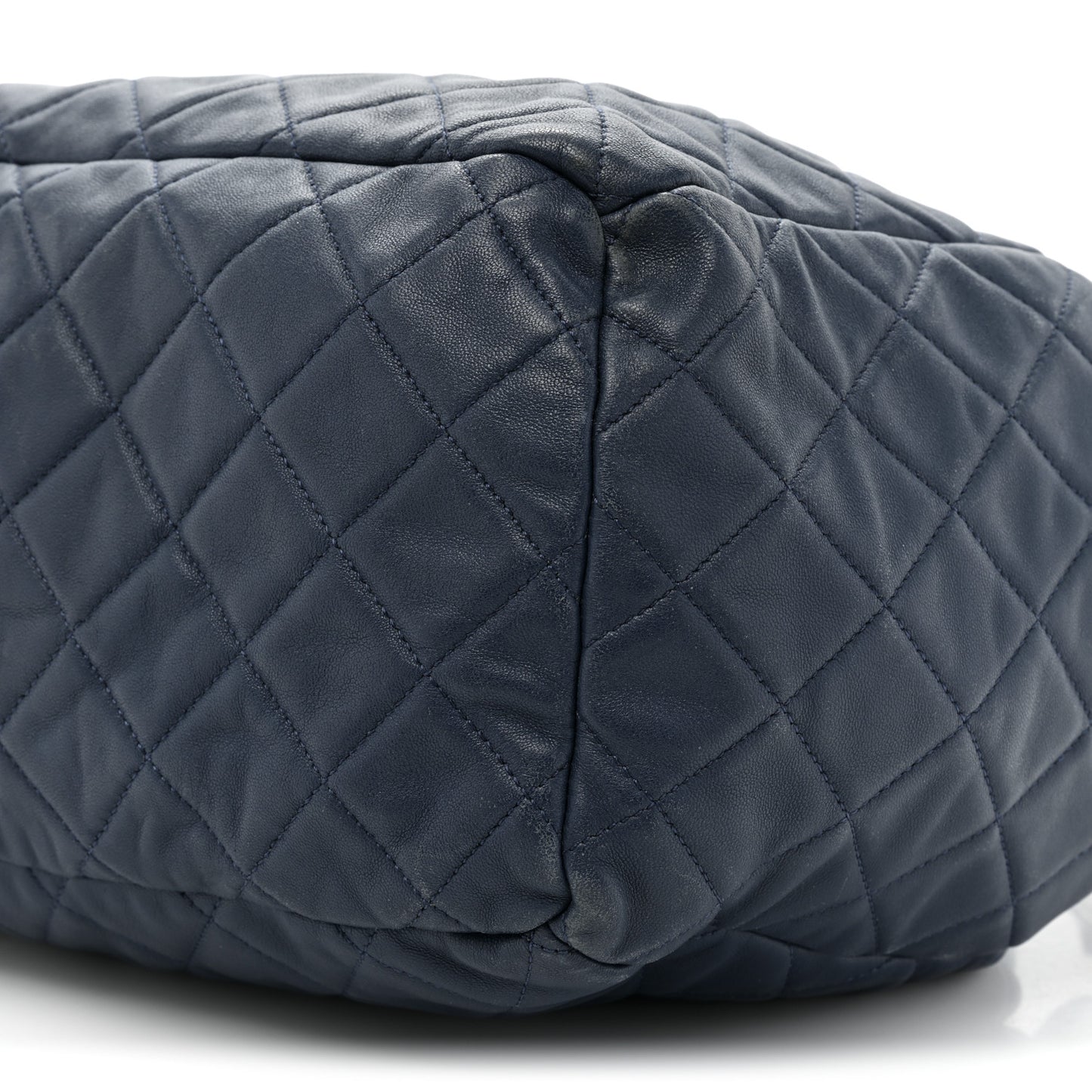 Lambskin Quilted CC Chain Drawstring Tote Blue