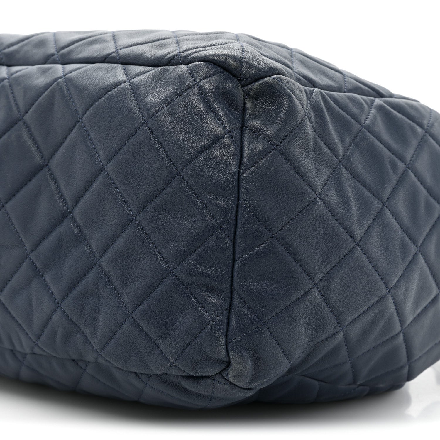 Chanel Lambskin Quilted CC Chain Drawstring Tote Blue 8 of 19