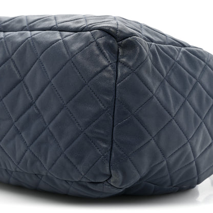 Chanel Lambskin Quilted CC Chain Drawstring Tote Blue 8 of 19