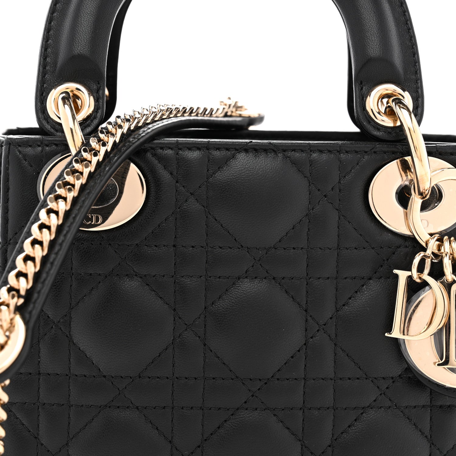Christian Dior Lambskin Cannage Mini Lady Dior Black 8 of 13