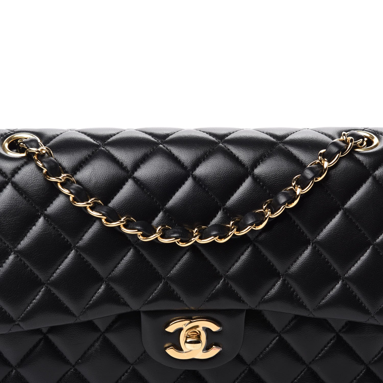Chanel Lambskin Quilted Medium Double Flap Black 12 of 12