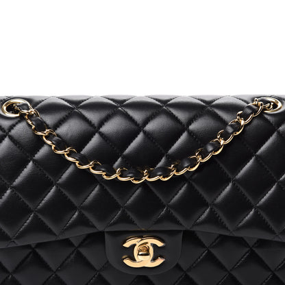 Chanel Lambskin Quilted Medium Double Flap Black 12 of 12