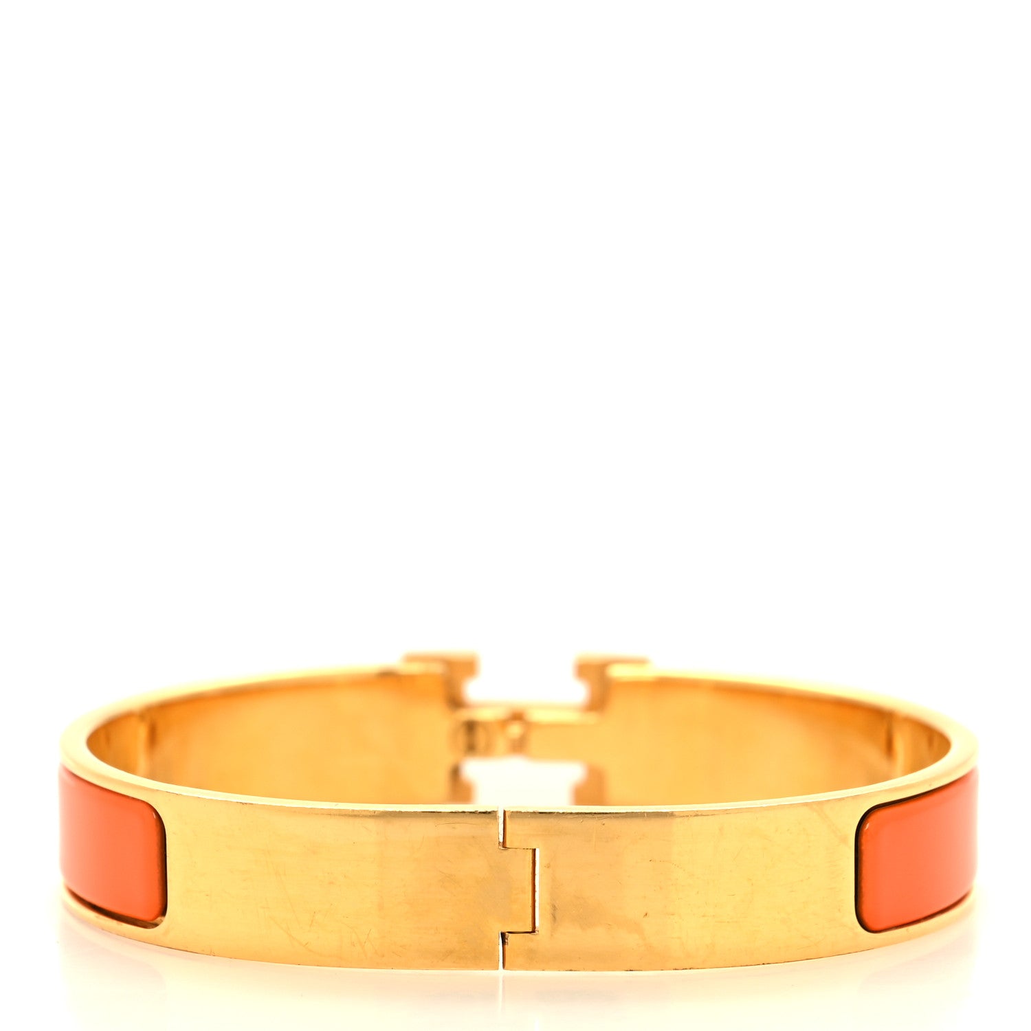Hermes Enamel Narrow Clic Clac H Bracelet GM Orange 3 of 6