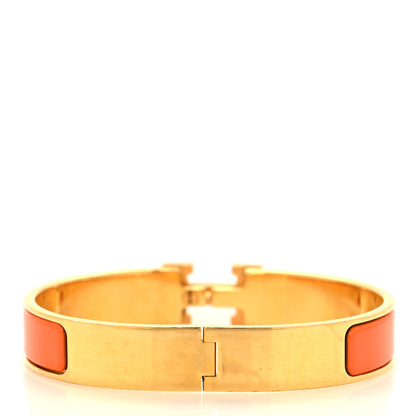 Hermes Enamel Narrow Clic Clac H Bracelet GM Orange 3 of 6