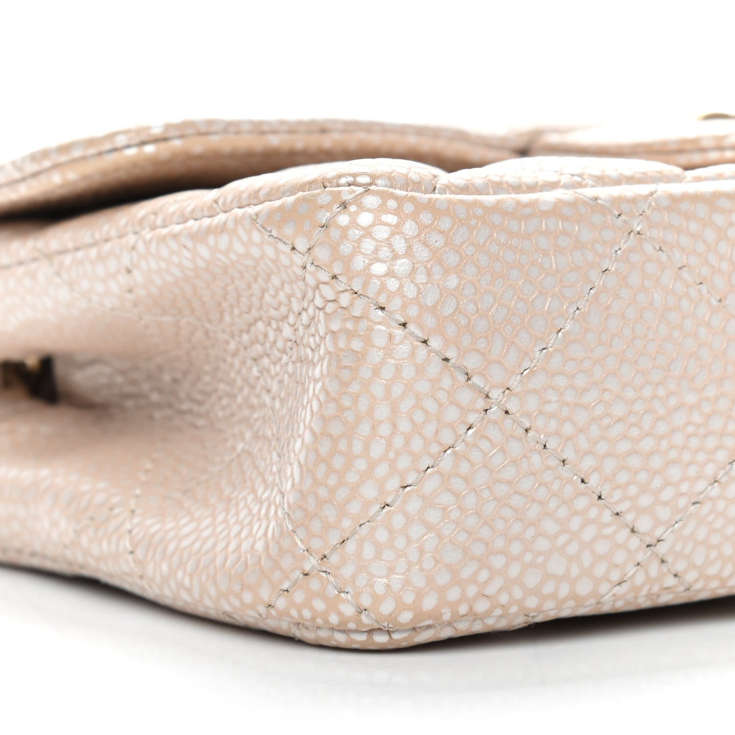 Chanel Iridescent Caviar Quilted Extra Mini Flap Beige 8 of 9