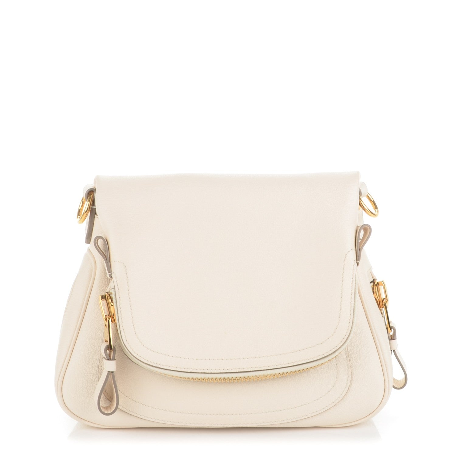 Tom Ford Grained Calfskin Medium Jennifer Crossbody Ivory 1 of 6