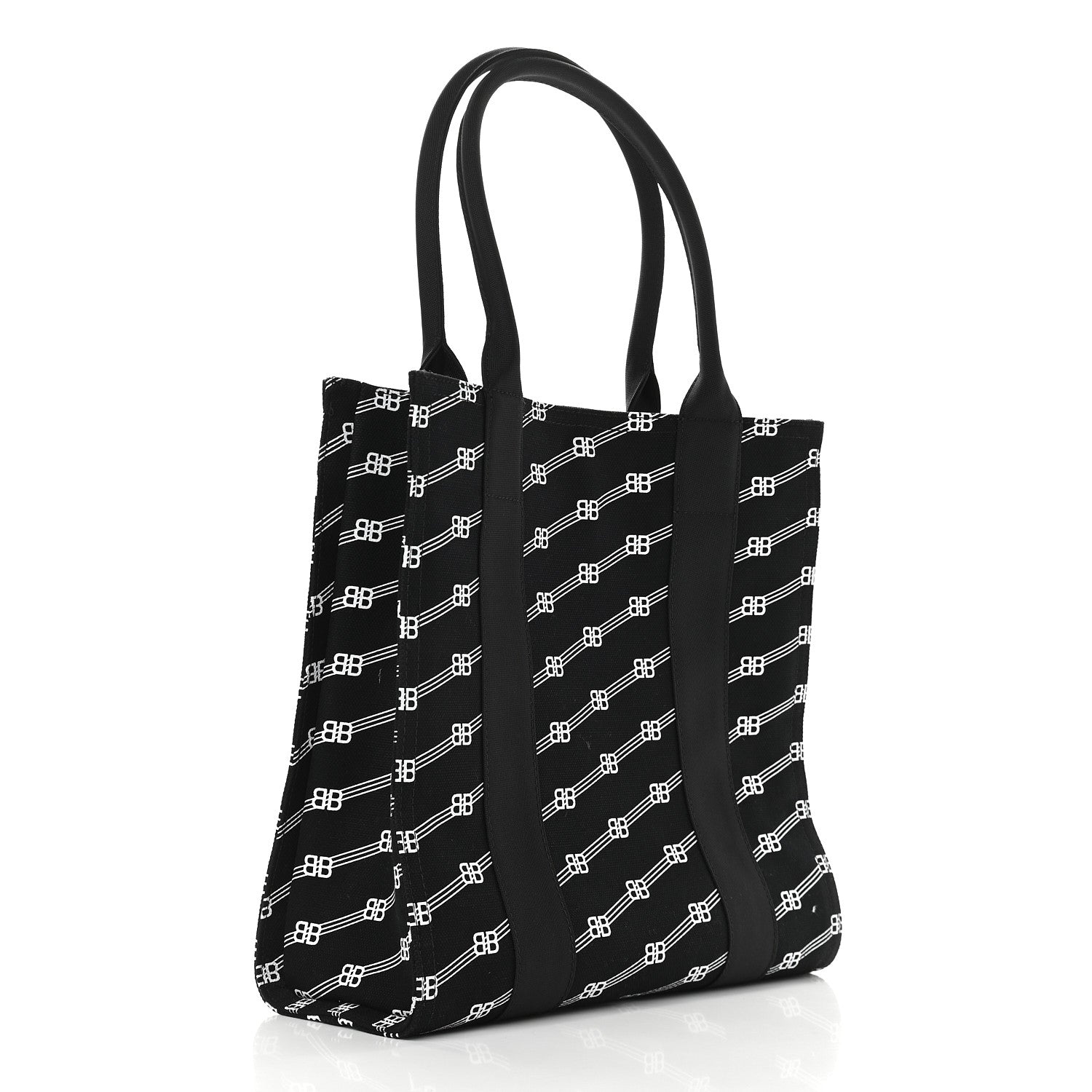 Balenciaga Canvas BB Monogram Sharp Tote Black 3 of 8