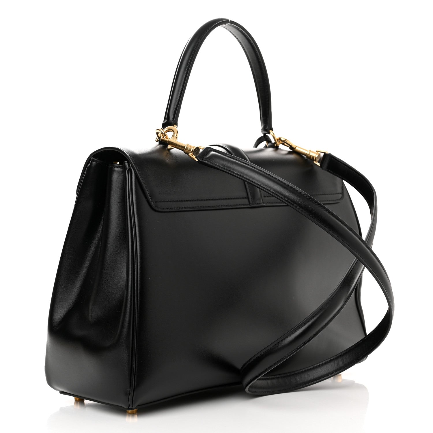 Celine Satinated Calfskin Medium 16 Top Handle Bag Black 3 of 18