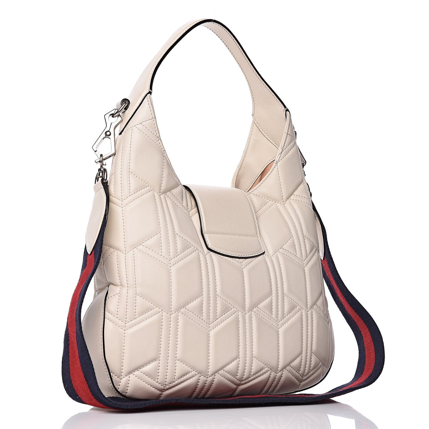 Calfskin Web Quilted Small Dionysus Hobo White