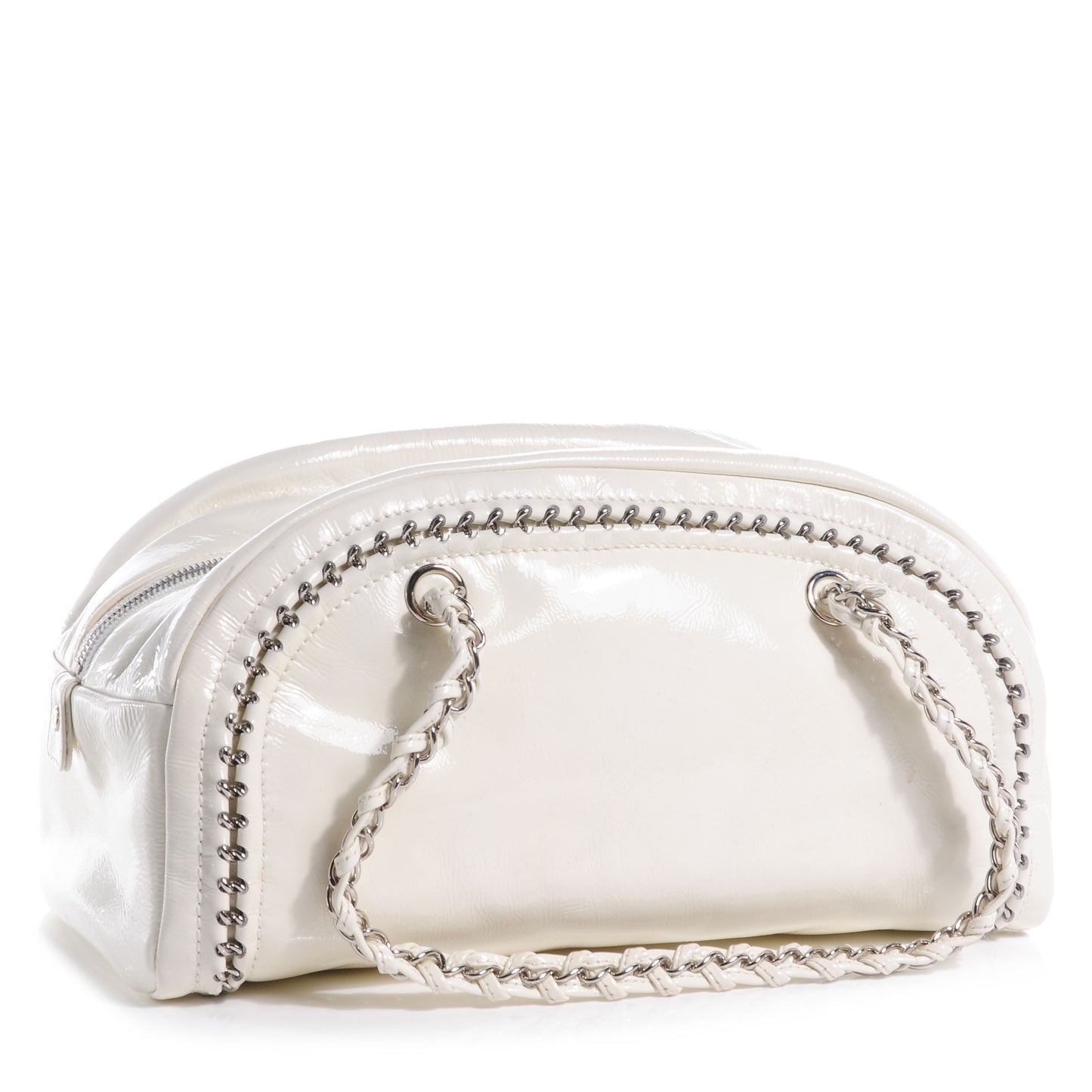 Patent Luxe Ligne Medium Bowler White