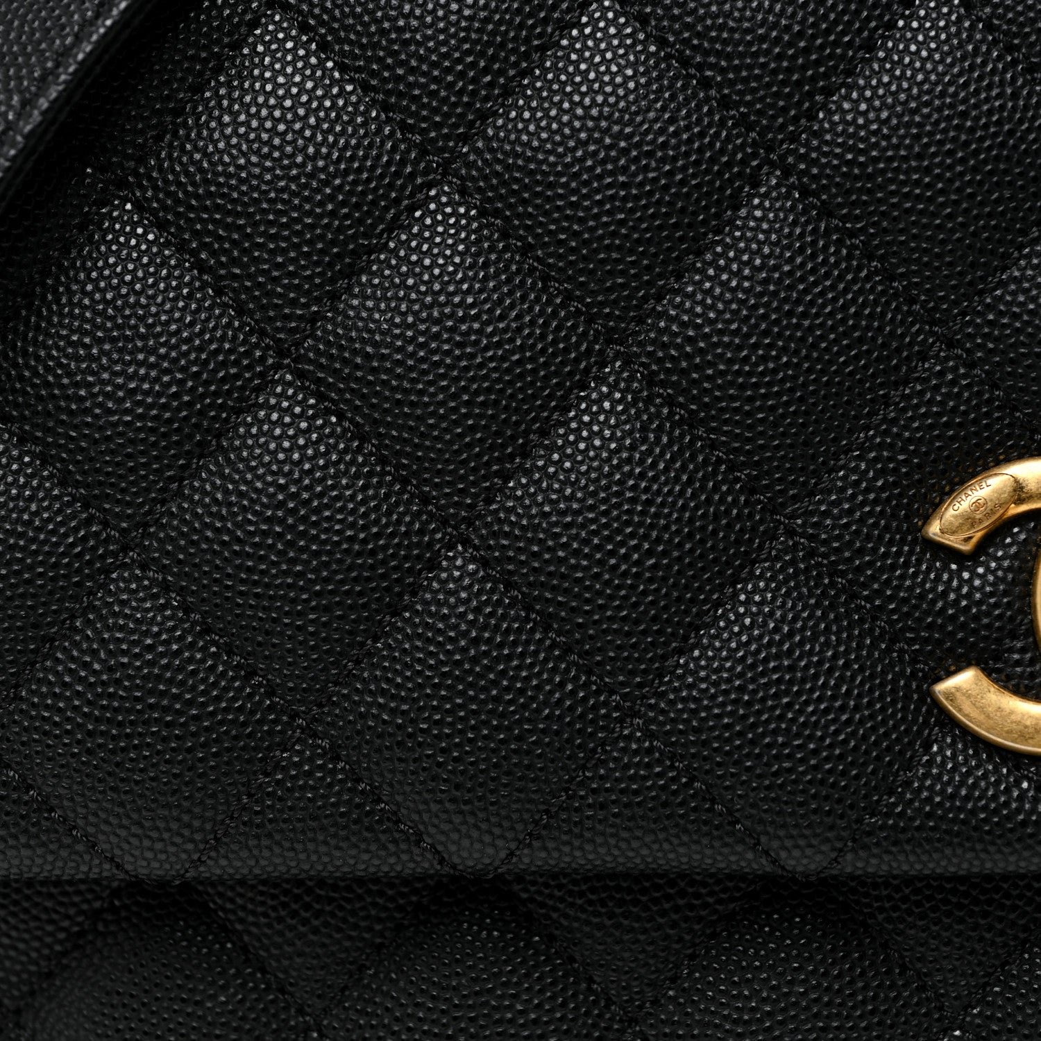 Chanel Caviar Lizard Quilted Medium Coco Handle Flap Black 9 of 19