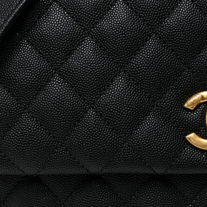 Chanel Caviar Lizard Quilted Medium Coco Handle Flap Black 9 of 19