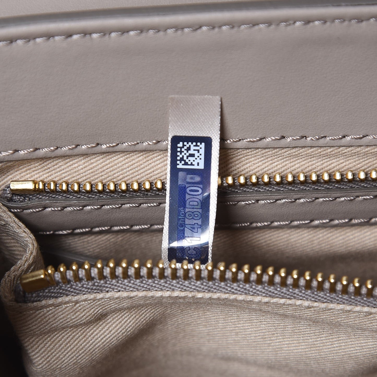 Calfskin Small C Double Carry Motty Grey