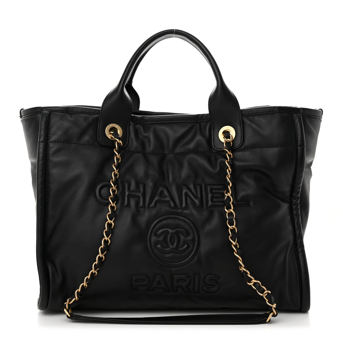 Calfskin Small Deauville Tote Black