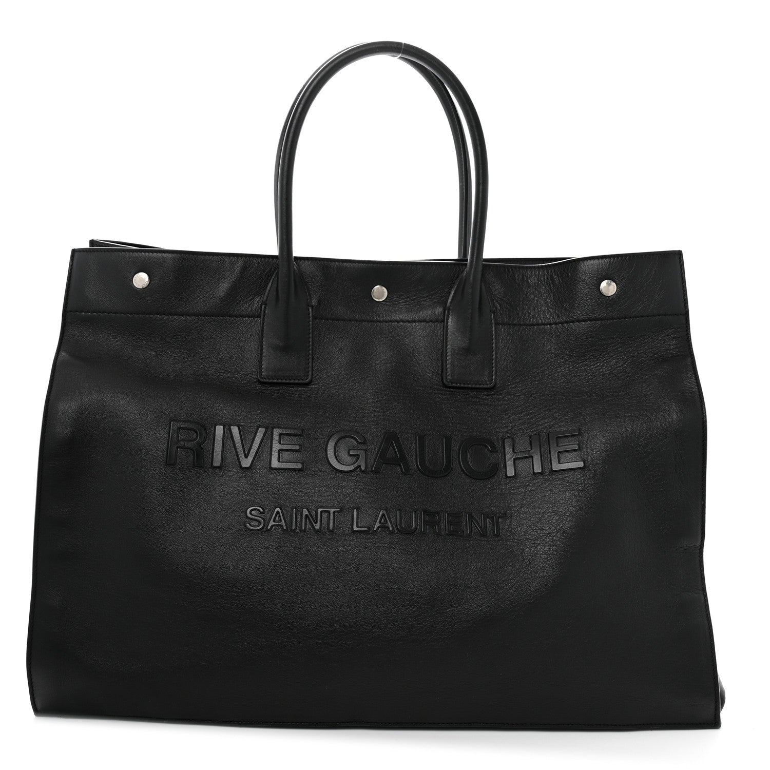 Saint Laurent Vitello Rive Gauche Large Tote Black 1 of 11
