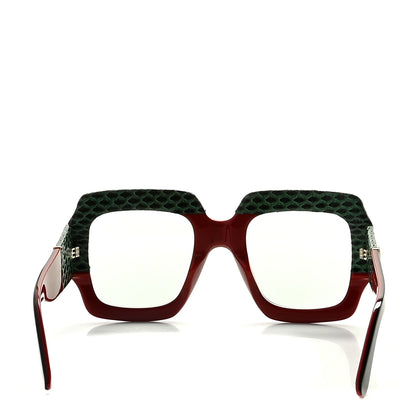 Gucci Snakeskin Acetate Square Sunglasses GG0484S Light Blue Black 5 of 8