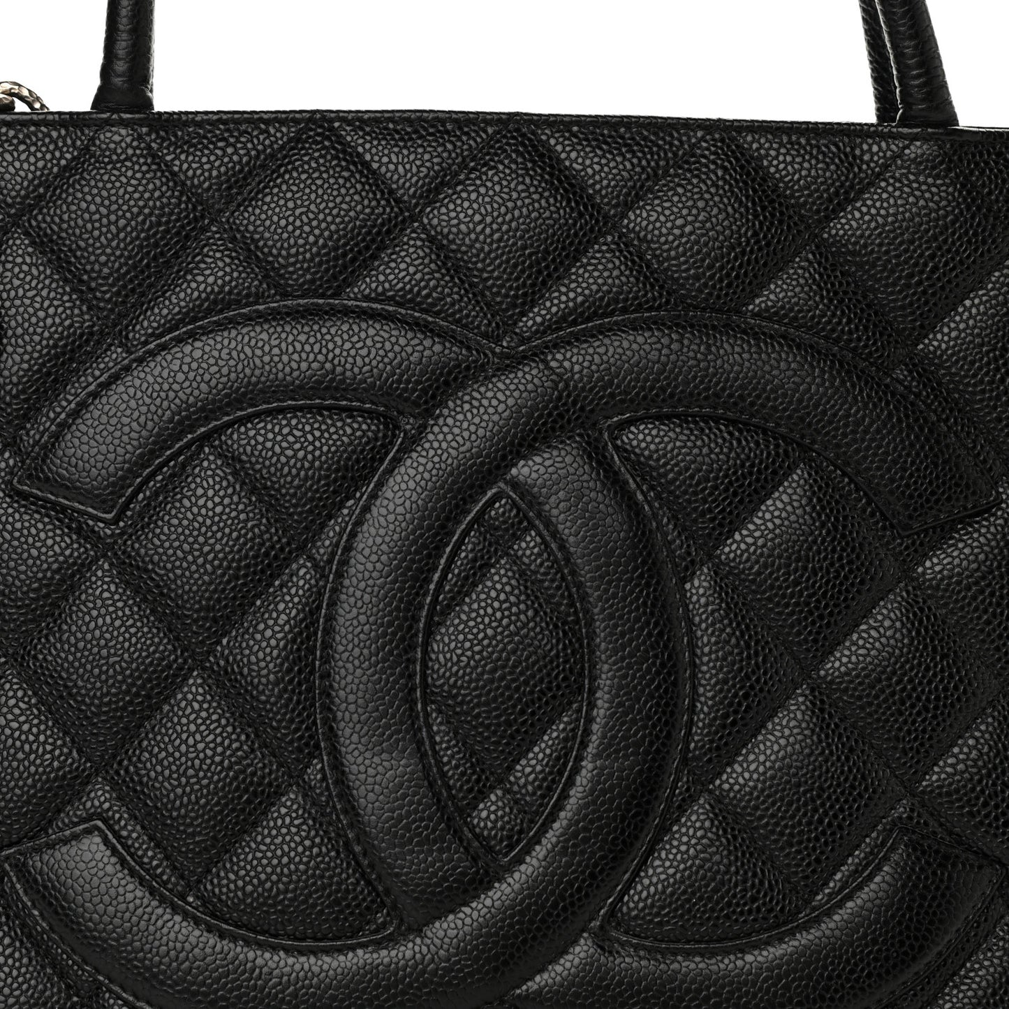 Caviar Quilted Medallion Tote Black