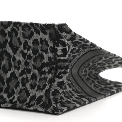 Christian Dior Canvas Embroidered Large Leopard Book Tote Grey 10 of 10