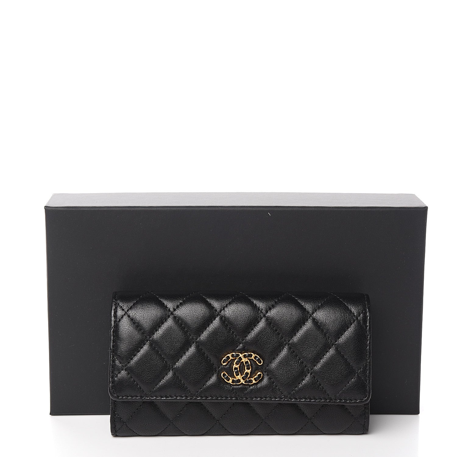 Chanel Lambskin Quilted Medium Chanel 19 Flap Wallet Black 8 of 8