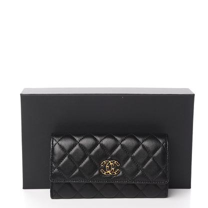 Chanel Lambskin Quilted Medium Chanel 19 Flap Wallet Black 8 of 8