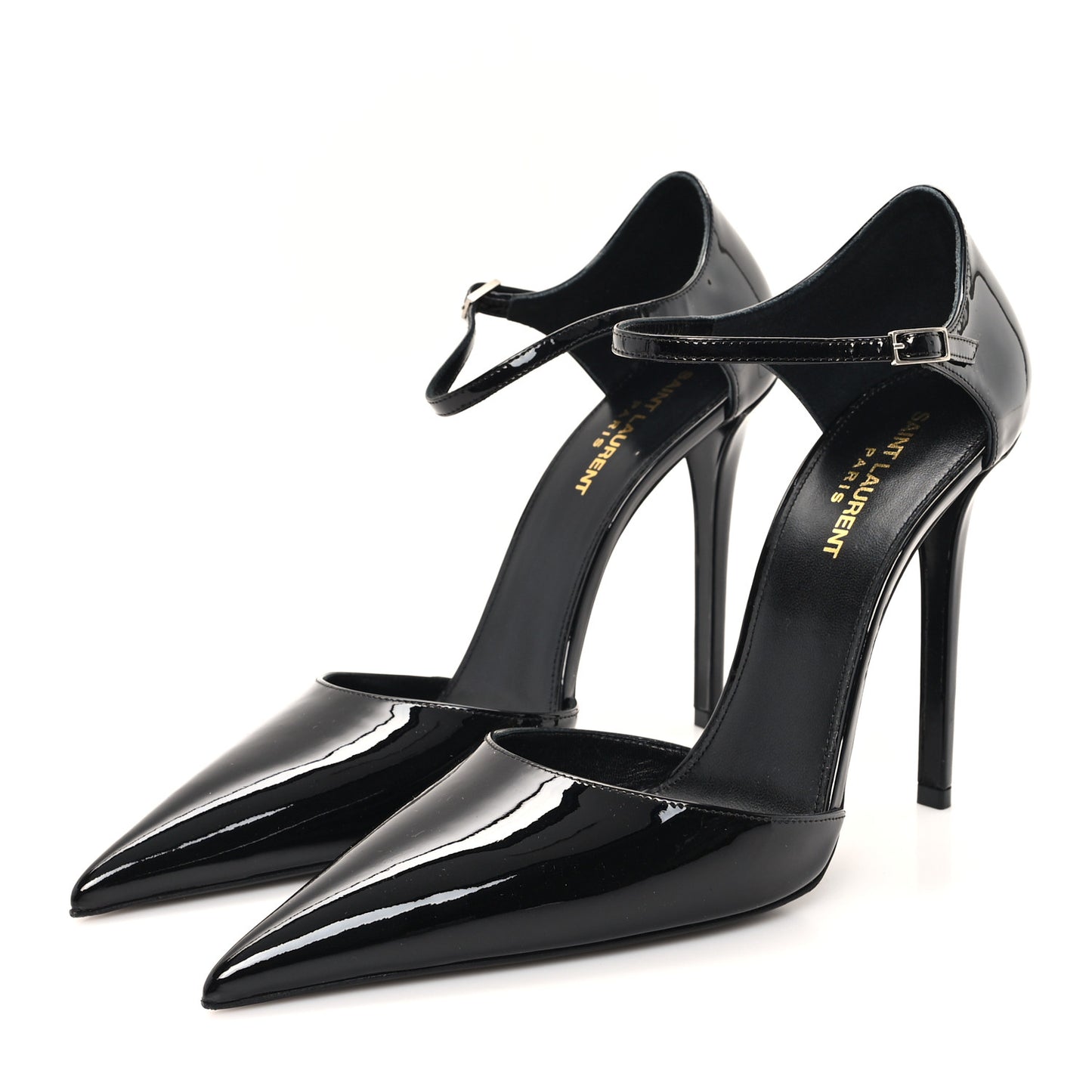 Patent Avenue 110 Ankle Strap Pointed Pumps 41 Black