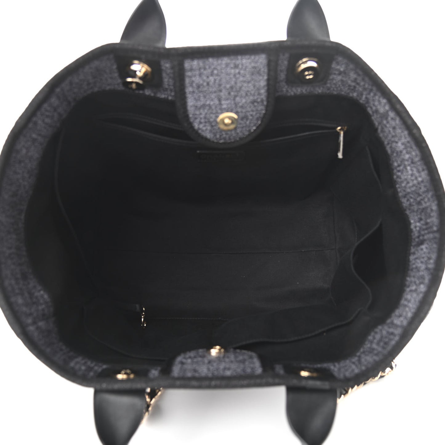 Lurex Boucle Medium Deauville Tote Black