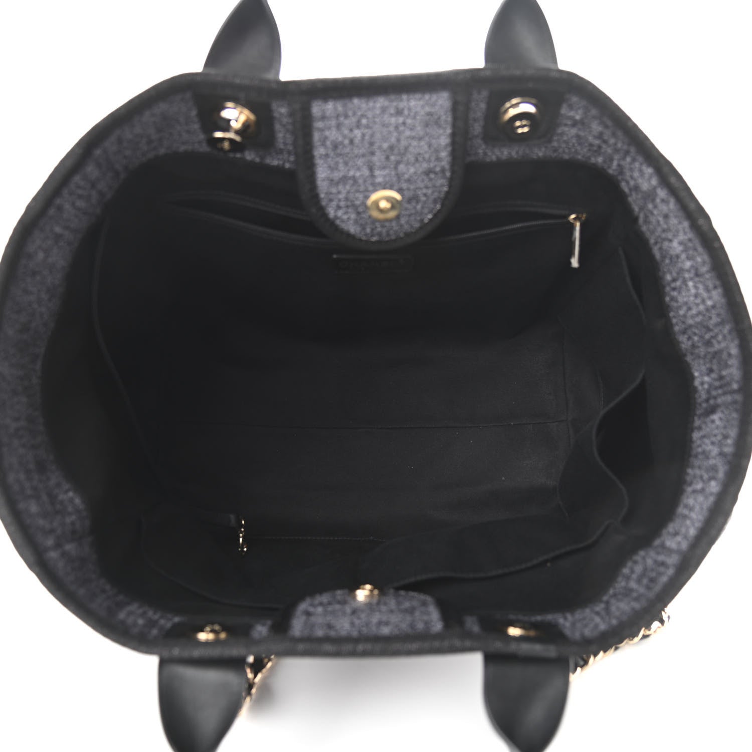 Chanel Lurex Boucle Medium Deauville Tote Black 4 of 9